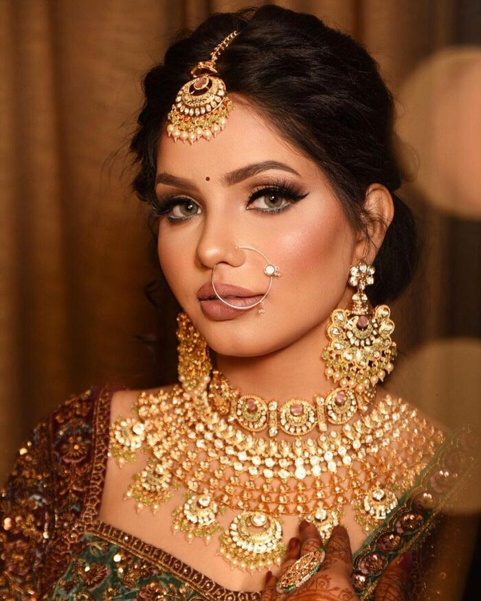 Bridal makeup and jewellery styling